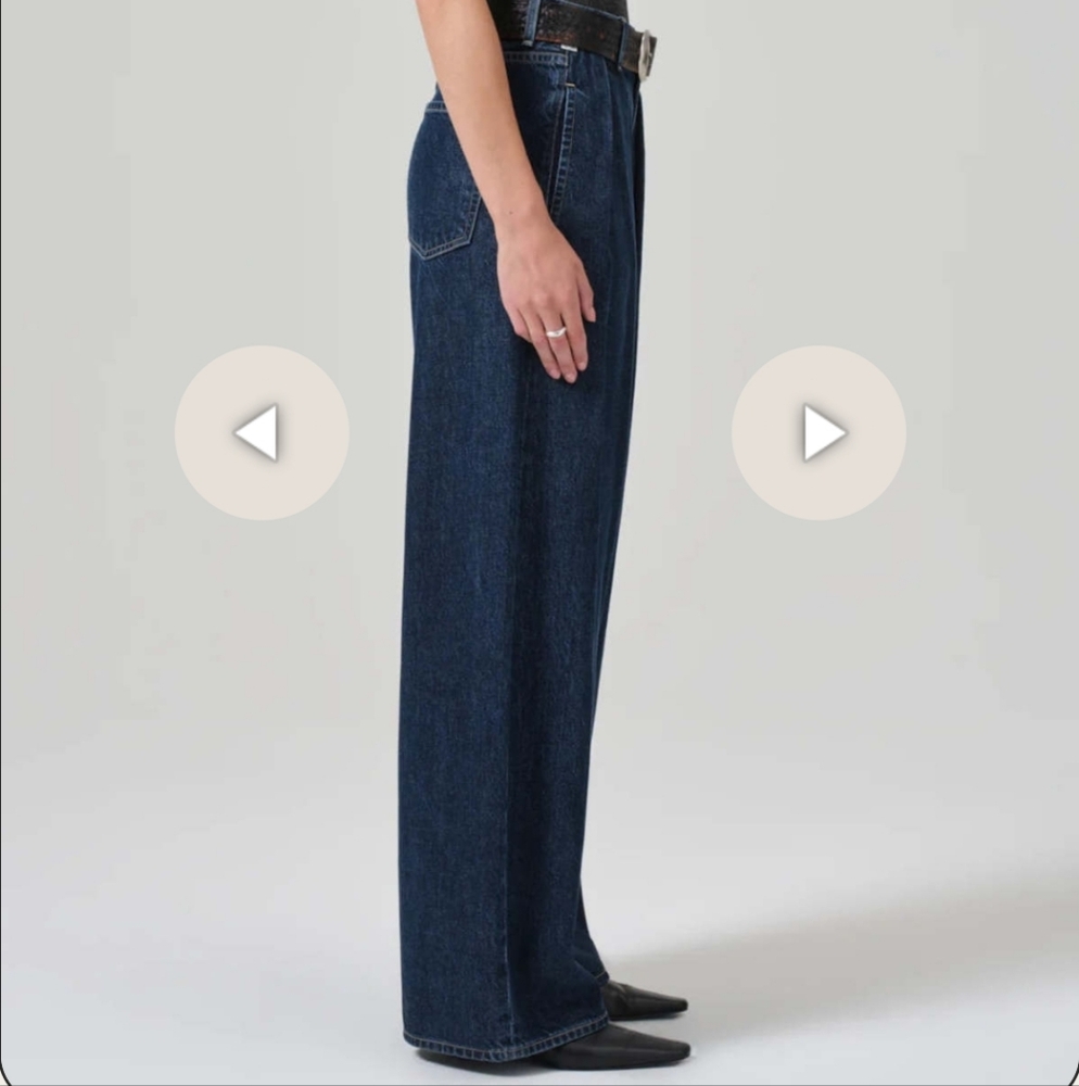 Citizens Of Humanity Petra Pleated Trouser Wide Leg Jean In Eden - Picture 8 of 16
